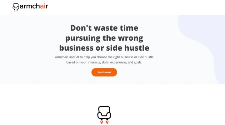 Screenshot of Armchair website