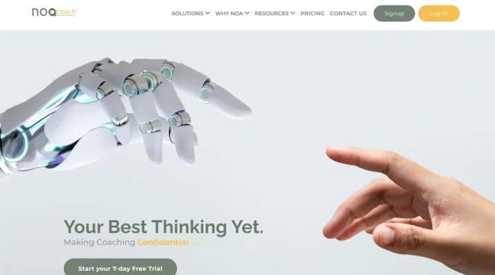 Screenshot of Noa Coach Ai website
