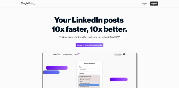 Screenshot of MagicPost website
