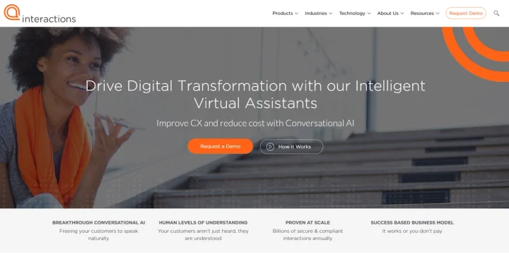 Screenshot of Interactions website