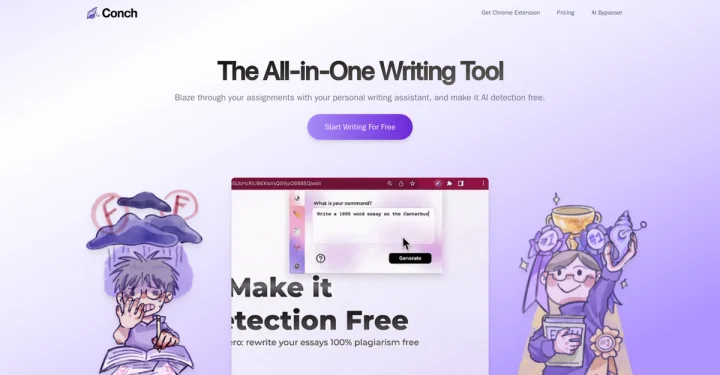 Screenshot of Conch website