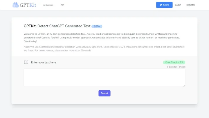 Screenshot of gptkit.ai website