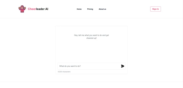 Screenshot of Cheerleader AI website