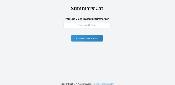 Screenshot of Summary Cat website