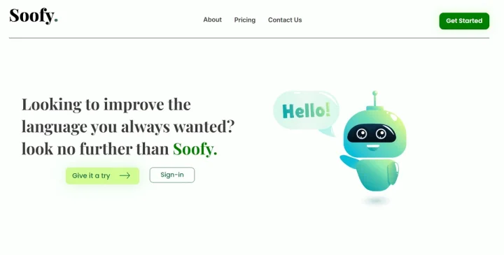 Screenshot of Soofy website