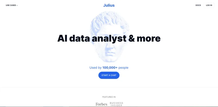 Screenshot of Julius website