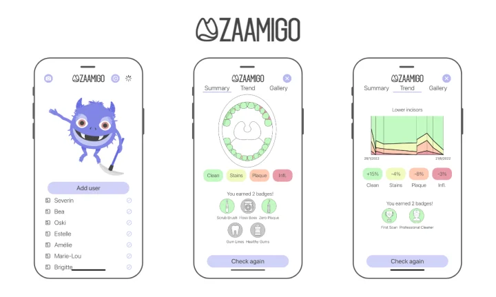 Screenshot of Zaamigo's dental camera website