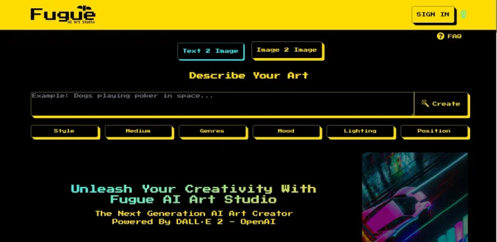 Screenshot of Fugueai website