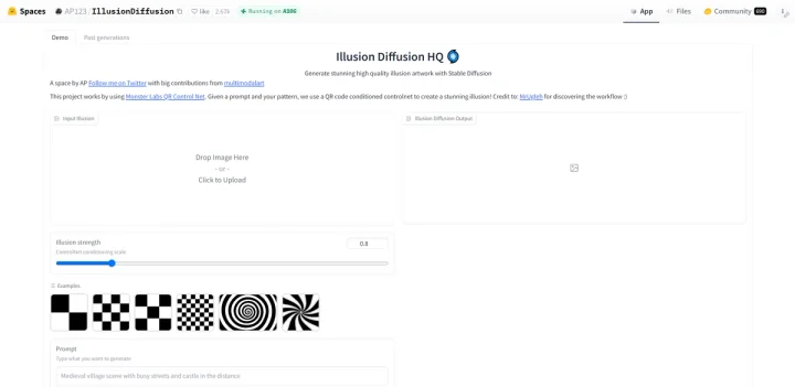 Screenshot of IllusionDiffusion website