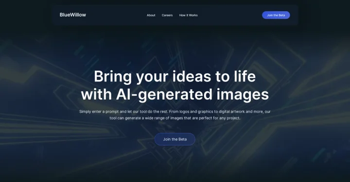 Screenshot of BlueWillow website