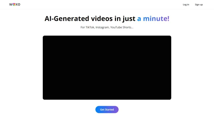Screenshot of WOXO Idea to Videos website