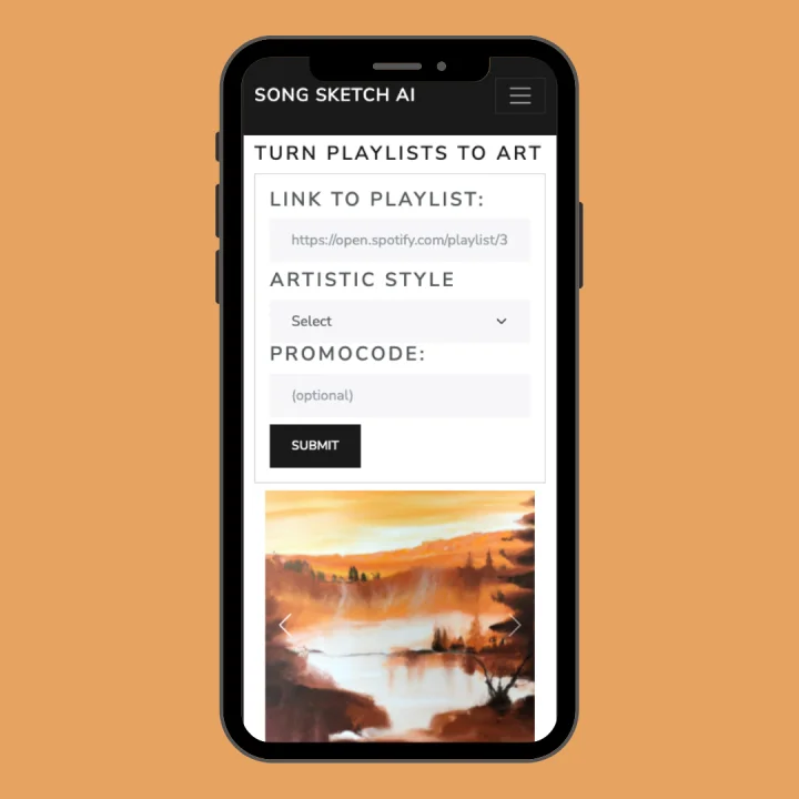 Screenshot of Song Sketch AI website