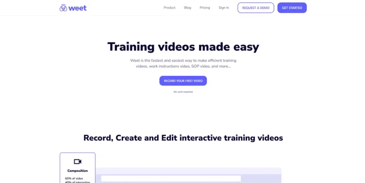 Screenshot of Weet website