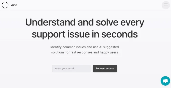Screenshot of Aide website