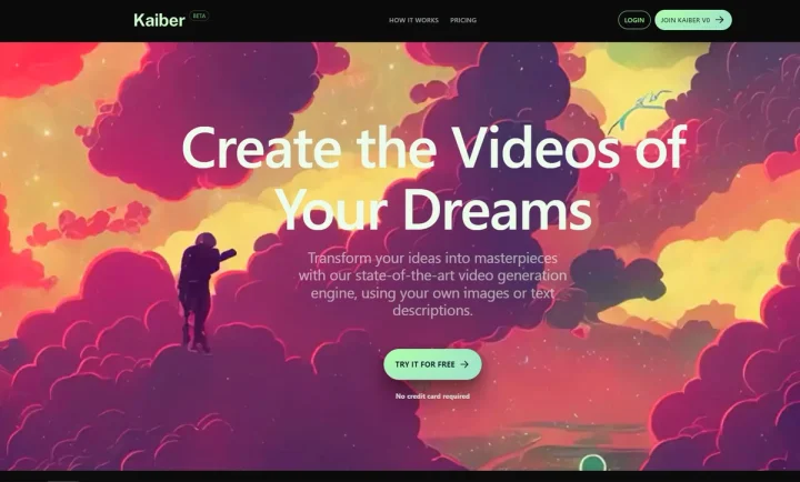 Screenshot of Kaiber.ai website