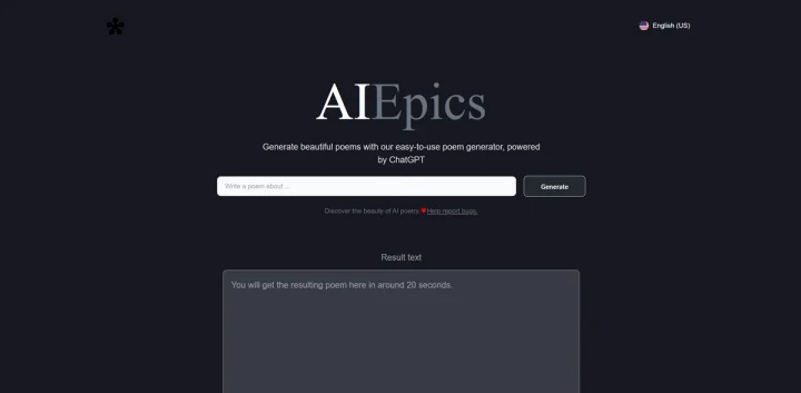 Screenshot of AIEpics website