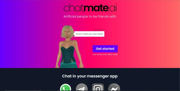 Screenshot of Chatmate AI website
