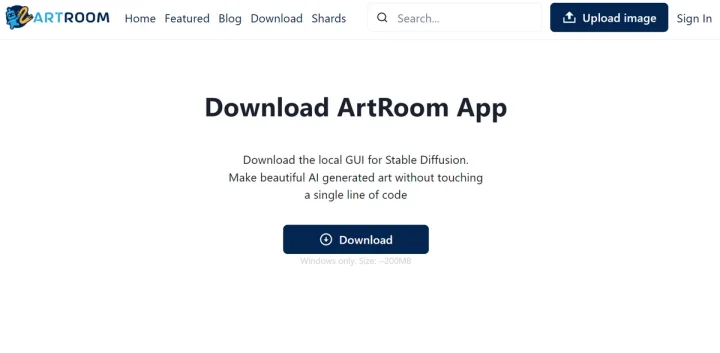 Screenshot of ArtroomAI website