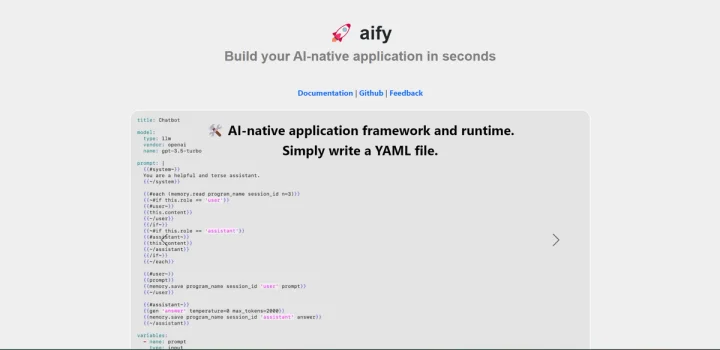 Screenshot of Aify website