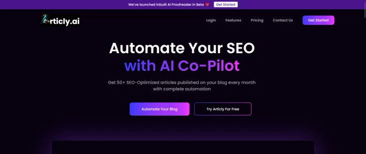 Screenshot of Articly website