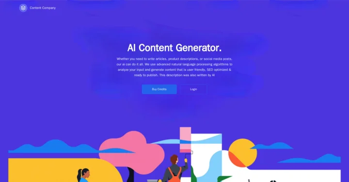 Screenshot of Content Company website