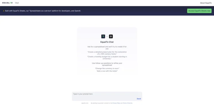 Screenshot of EqualTo website