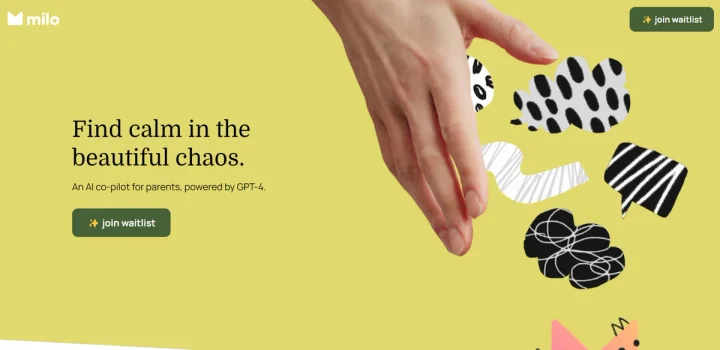Screenshot of Milo website