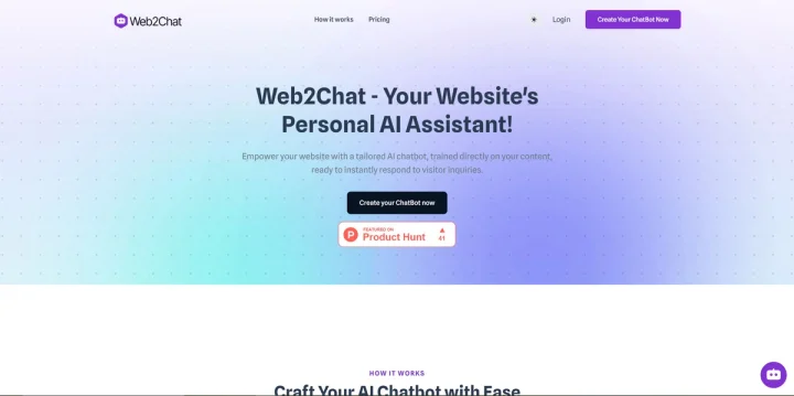 Screenshot of Web2Chat website