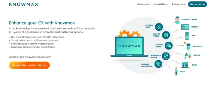 Screenshot of Knowmax website