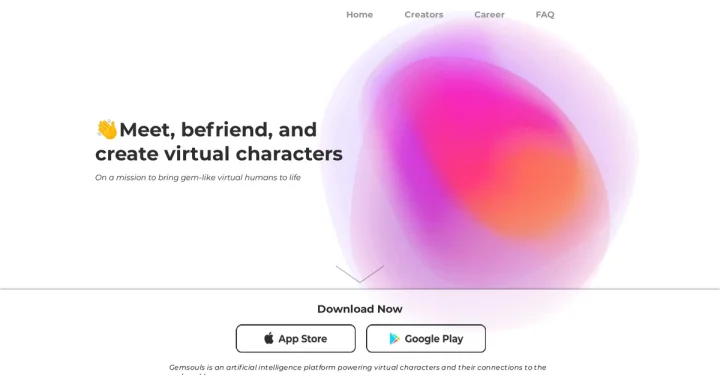 Screenshot of Gemsouls website
