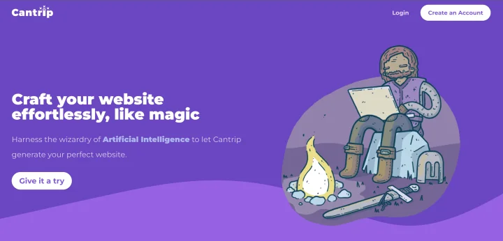 Screenshot of Cantrip website