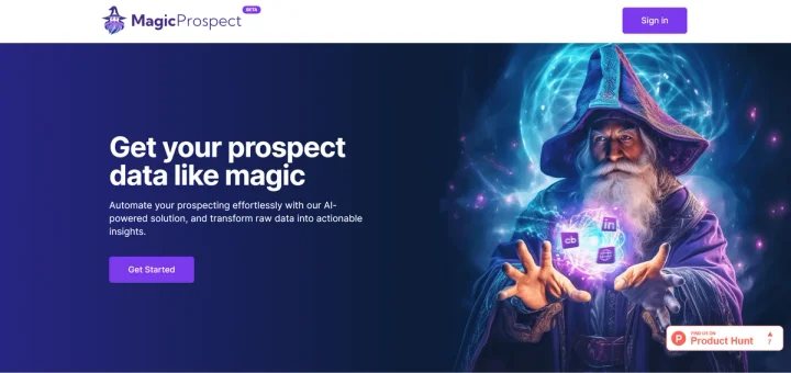 Screenshot of MagicProspect website