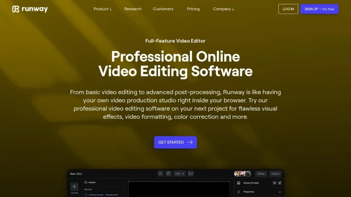 Screenshot of Runway Videos website