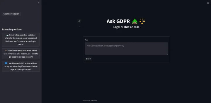 Screenshot of Ask GDPR website