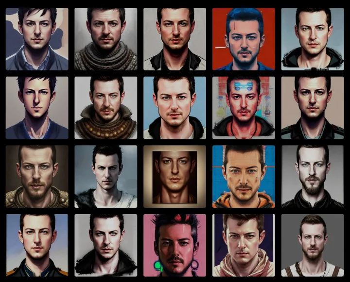 Screenshot of AI Profile Pictures website