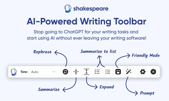 Screenshot of Shakespeare Ai Toolbar website