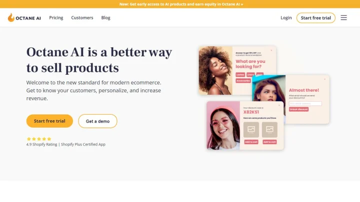 Screenshot of Octane AI website