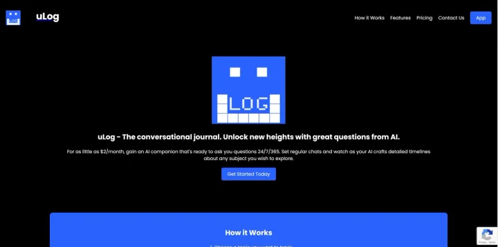 Screenshot of Ulog website