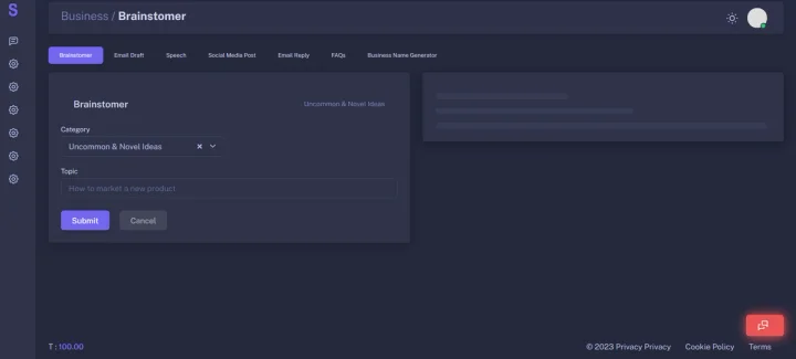 Screenshot of UltraBrainstomer website