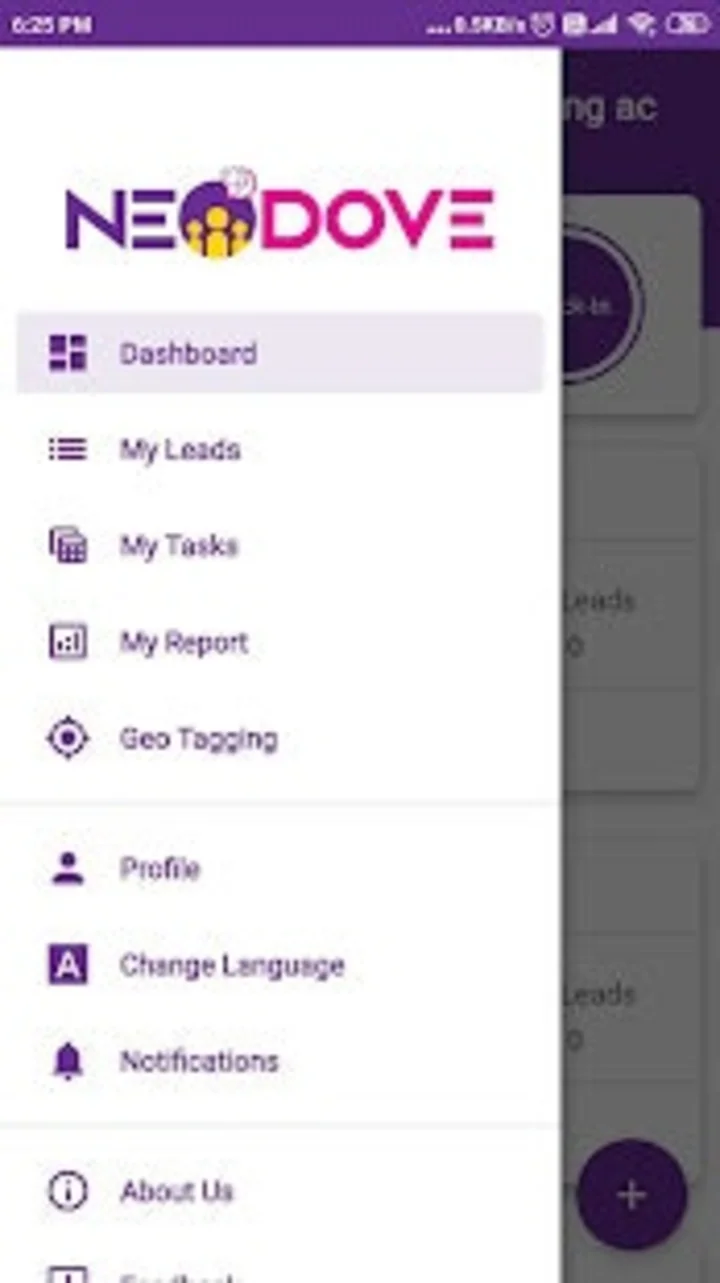 Screenshot of NeoDove website