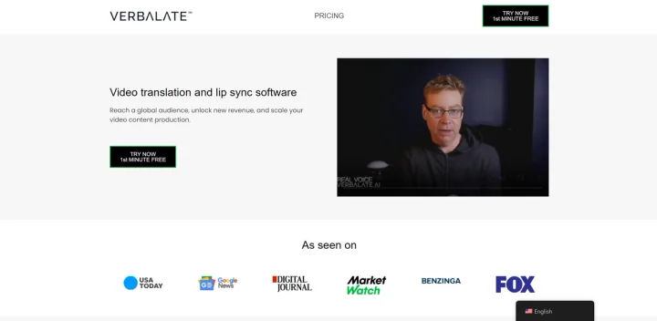 Screenshot of Verbalate website
