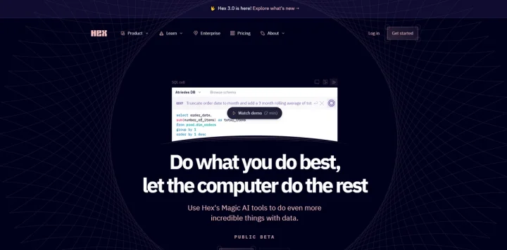 Screenshot of Hex Magic website