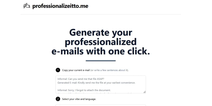 Screenshot of Professionalize It To Me website