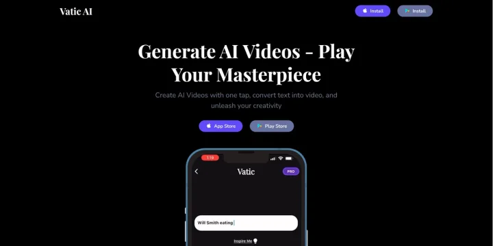 Screenshot of Vatic website