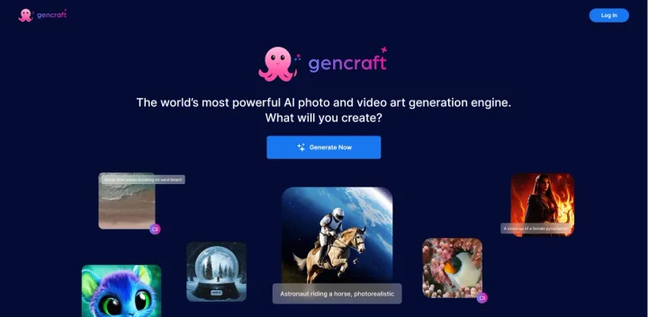 Screenshot of Gencraft website