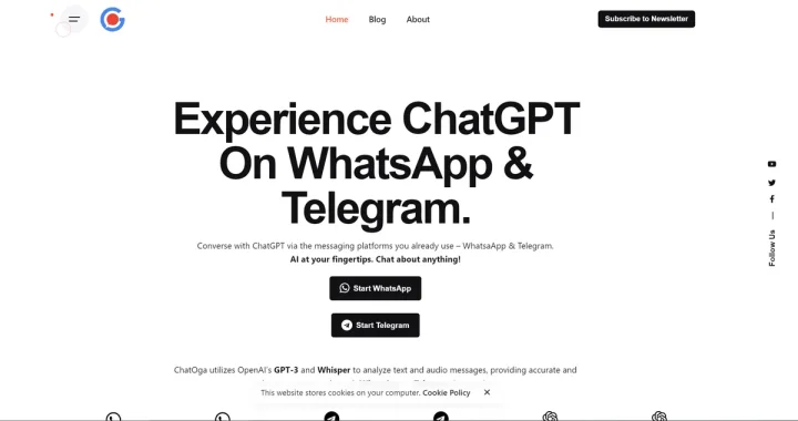 Screenshot of ChatOga website