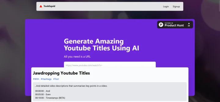 Screenshot of ToobSquid website