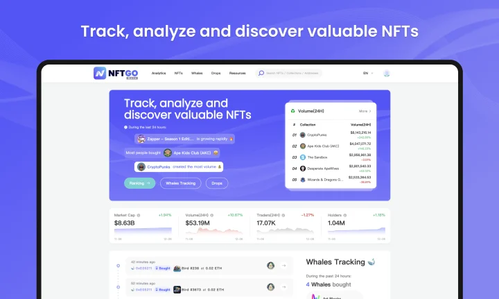 Screenshot of NFTGo website