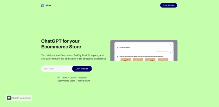 Screenshot of Blinkn website