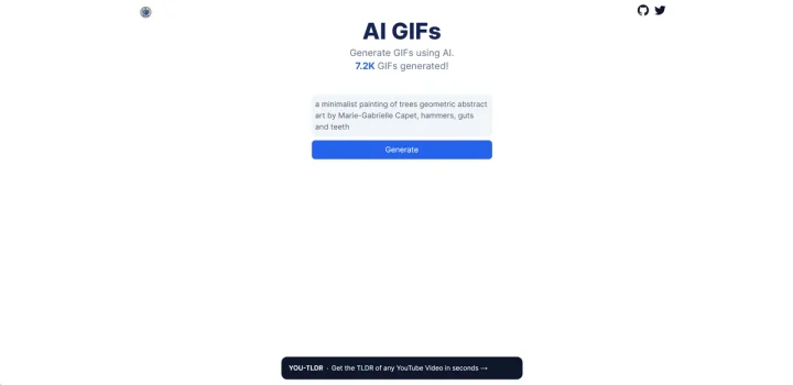 Screenshot of AI GIFs website